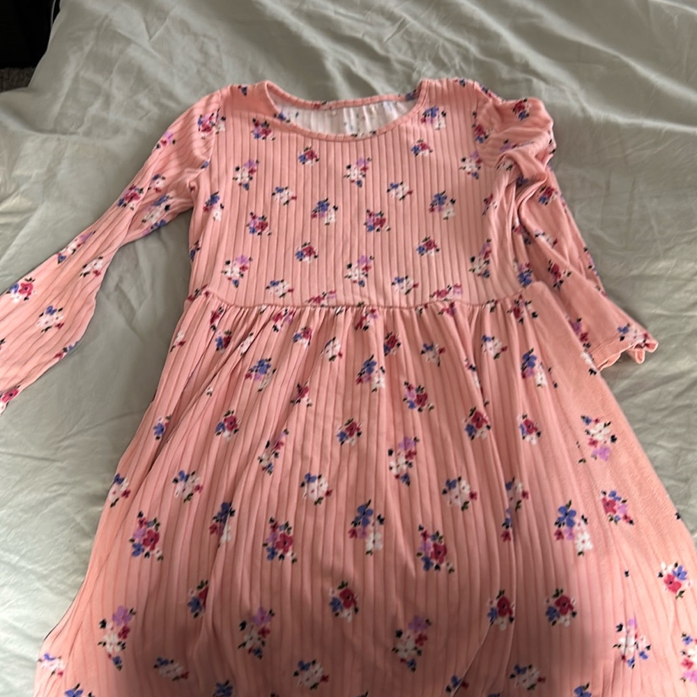 Girls size large I believe gently worn floral pattern dress long sleeve